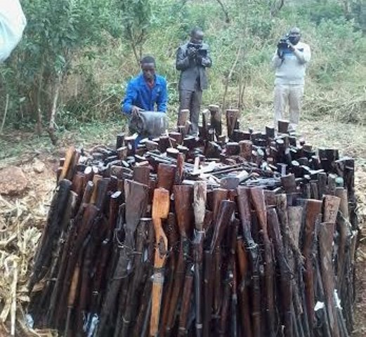 Malawi Police destroy illegal fire arms Malawi Police destroy illegal fire arms