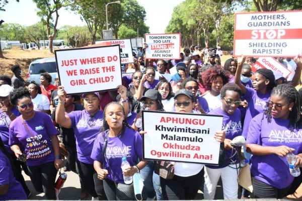 Female journalists’ demonstrate against increase of rape and defilement cases.