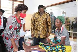 President Chakwera cheers patients at Mangochi District Hospital
