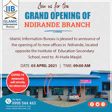 Islamic Information Bureau opens new branch in Ndirande Islamic Information Bureau opens new branch in Ndirande